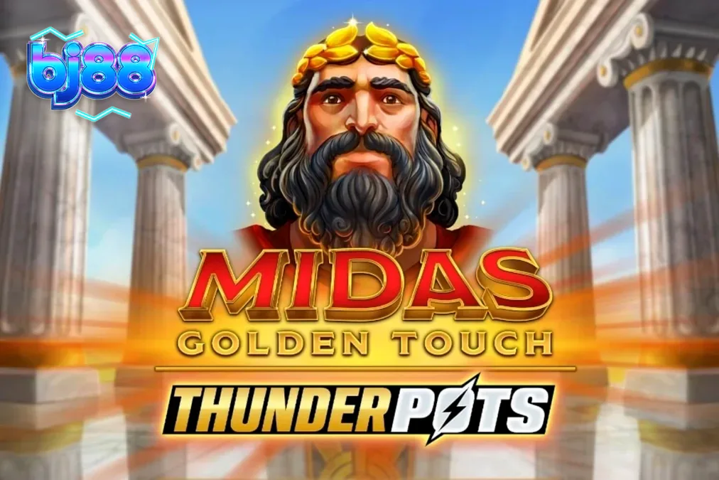 Giao diện trò chơi Midas Golden Touch: Thunder Pots với các rương thưởng huyền thoại